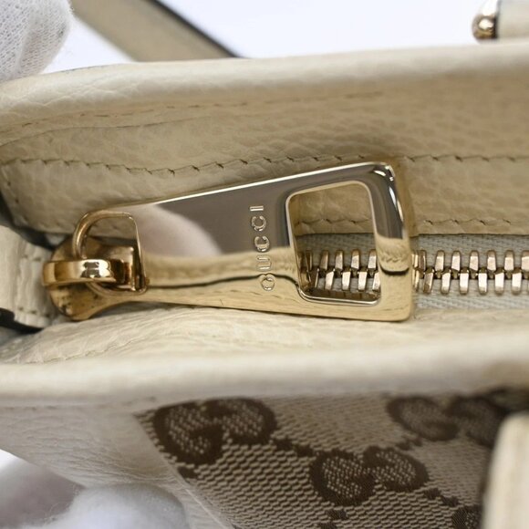 GUCCI Bree GG Pattern 2Way Shoulder Hand Bag Canvas Leather Brown White 93EF241 - Picture 11 of 15